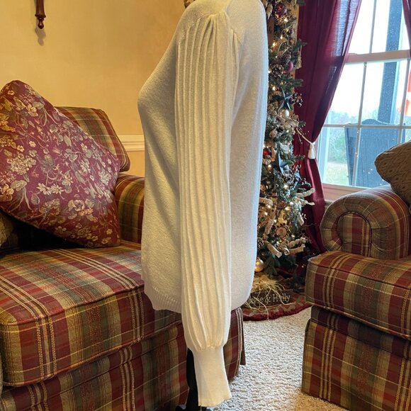 NWT NANETTE NANETTE LEPORE Shimmer Sweater Large Ivory Holidays - Picture 5 of 10